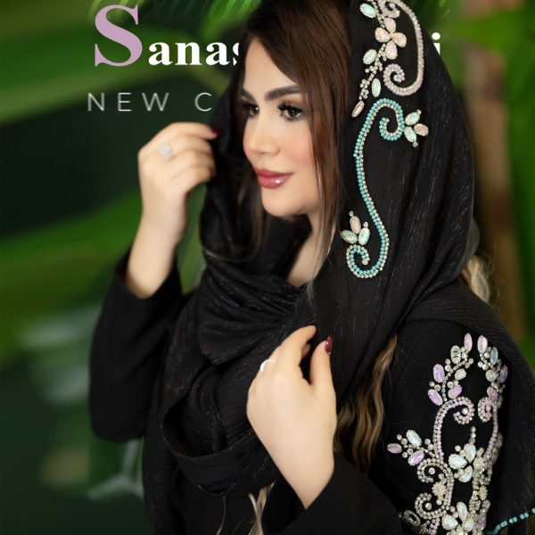 شال مشکی جواهردوزی 2