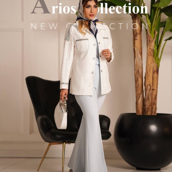 کویین سفید آبی - کت و شلوار